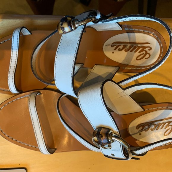 Gucci Block Heel Sandals in Mystic White - Picture 2 of 3